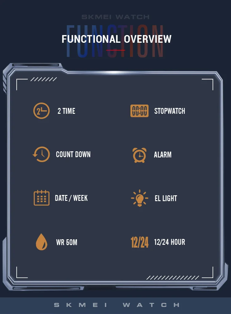 SKMEI 2455 Outdoor Digital Wristwatch 5ATM Waterproof EL Light Alarm Clock Fashion Watch Week Date Display Clock Luminous SKMEI 2455 Outdoor Digital Wristwatch 5ATM Waterproof EL Light Alarm Clock Fashion Watch Week Date Display Clock Luminous