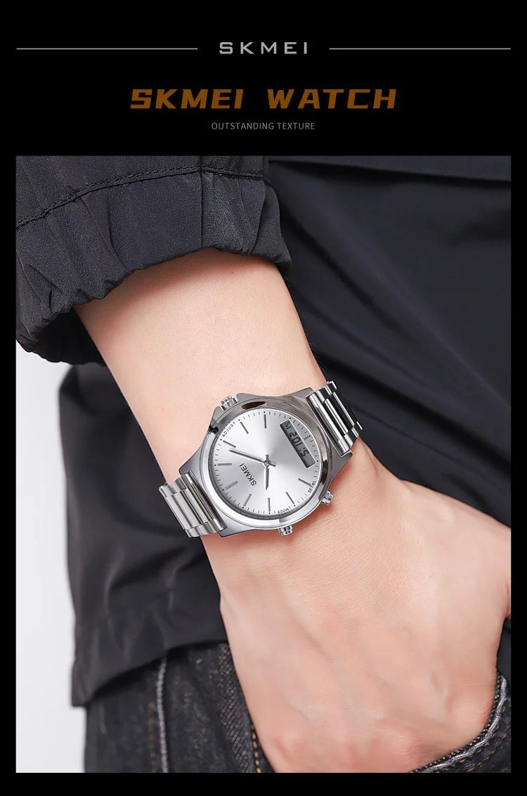 SKMEI 2120 Stainless Steel Strip Display Digital Watches, Men Women Luxury Waterproof Quartz Wristwatches and Bracele Reloj Homb SKMEI 2120 Stainless Steel Strip Display Digital Watches, Men Women Luxury Waterproof Quartz Wristwatches and Bracele Reloj Homb