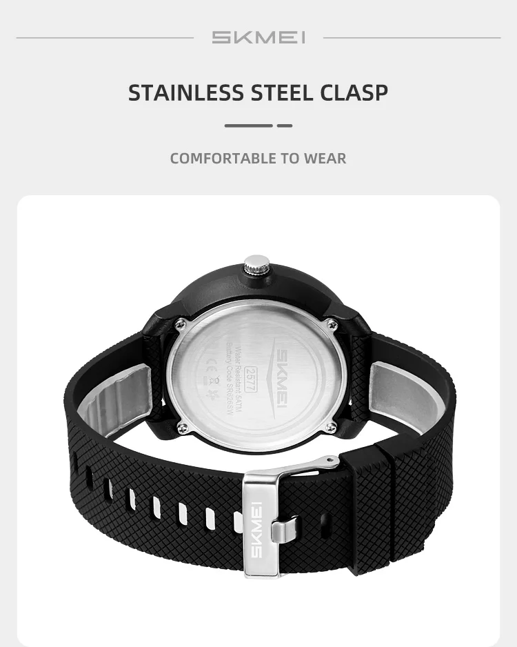 SKMEI 2577 Quartz Wristwatch 50M Waterproof Men Fashion Business Watch Sport Casual Timer Clock Wearing Decoration Outfit Simple SKMEI 2577 Quartz Wristwatch 50M Waterproof Men Fashion Business Watch Sport Casual Timer Clock Wearing Decoration Outfit Simple