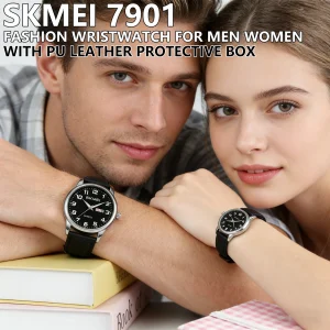 Skmei 7901 Quartz Wristwatch with Week and Date Display for Men and Women (30M Waterproof)