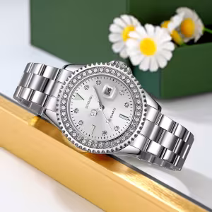 Skmei 9416 Elegant Quartz Dress Watch for Women with Date Display (30M Waterproof)