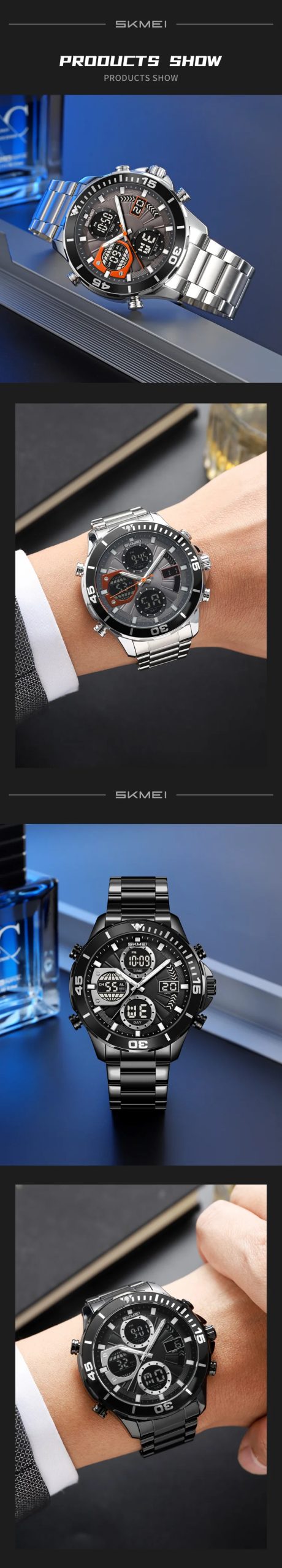 SKMEI 2621 Cool Fashion Quartz Wristwatch 3Bar Waterproof Casual Clock 2Time Date Week Display Digital Stopwatch Countdown Timer SKMEI 2621 Cool Fashion Quartz Wristwatch 3Bar Waterproof Casual Clock 2Time Date Week Display Digital Stopwatch Countdown Timer