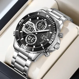 Skmei 2621 Digital Quartz Watch with Dual Time, Date, and Stopwatch for Men (30M Waterproof)