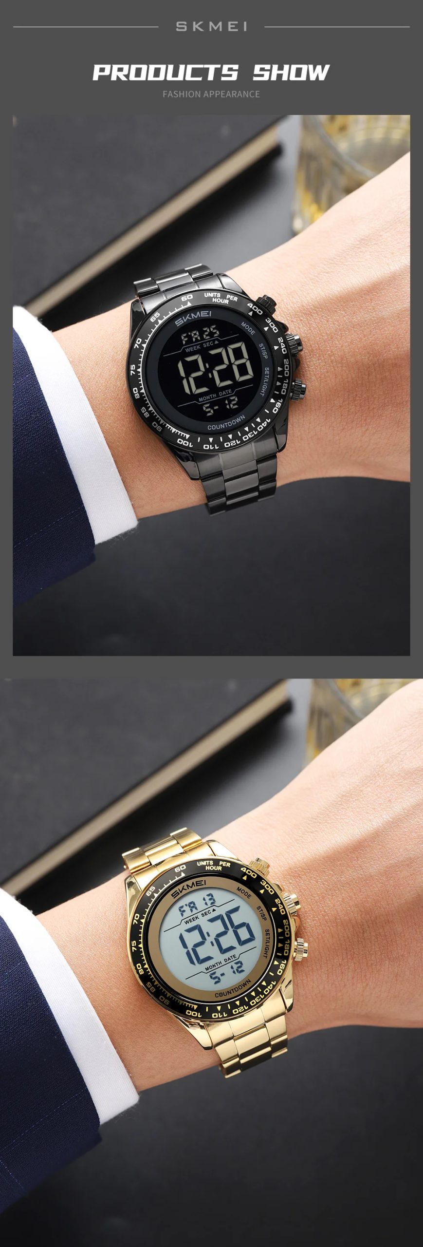 SKMEI 2659 Digital Electronic Watch Fashion Waterproof Wristwatch Business EL Light Countdown Timer For Festival Birthday Gift SKMEI 2659 Digital Electronic Watch Fashion Waterproof Wristwatch Business EL Light Countdown Timer For Festival Birthday Gift